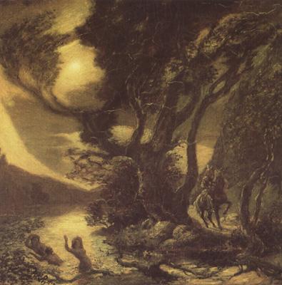 Albert Pinkham Ryder Siegfried and the Rhine Maidens (mk19) Germany oil painting art